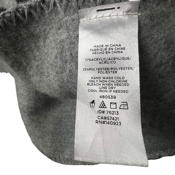 Loft Open Front Poncho Sweater SZ M/L Grey Tan Shawl Blanket Beach Boho Resort - Picture 3 of 7